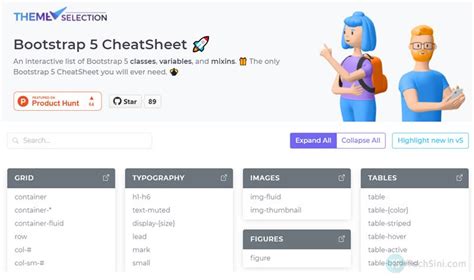 Bootstrap 5 CheatSheet by ThemeSelection - TechSini