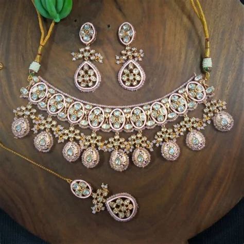 Golden Brass Kundan Bridal Jewelry Set At Rs Set In Mumbai Id