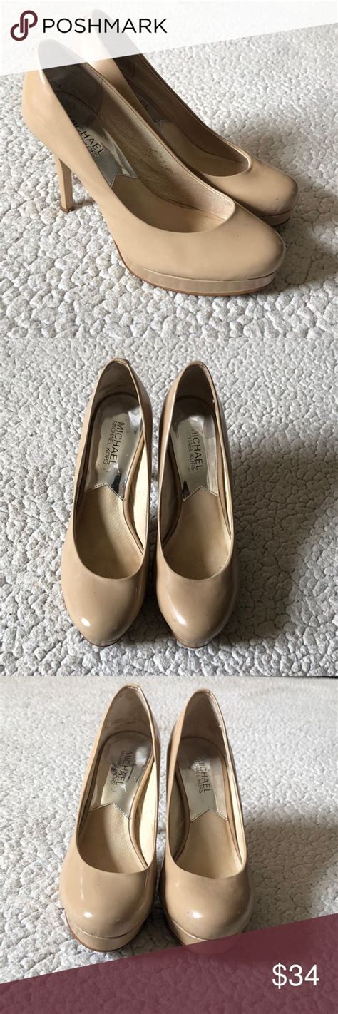 Michael Kors Size 7 Tan Nude Heels Michael Kors High Heels Black Leather Heels Nude Heels