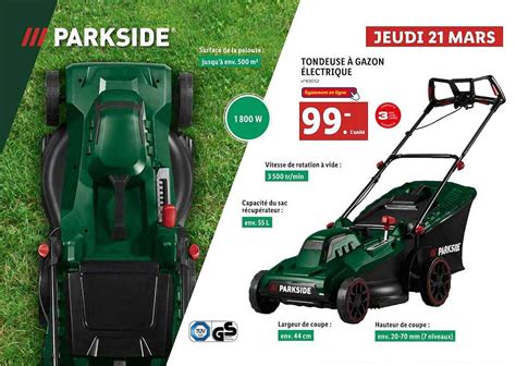 Promo Tondeuse Gazon Lectrique Parkside Chez Lidl Icatalogue Fr