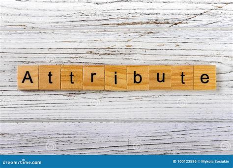 ATTRIBUTE Word Made With Wooden Blocks Concept Stock Photo Image Of