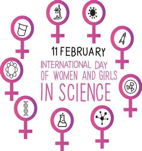 International Day Of Women And Girls In Science Vector Illustration