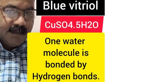 Blue Vitriol Cuso4 5h2o Central Metal Ion Is Cu2 One H2o Is Bonded To So42 By Hydrogen Bonds