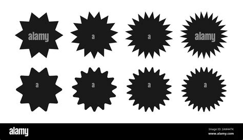 Star Burst Sticker Set Black Flat Price Tags Explosion Silhouettes