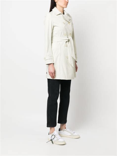 Colmar Logo Patch Double Breasted Trenchcoat In Nude ModeSens