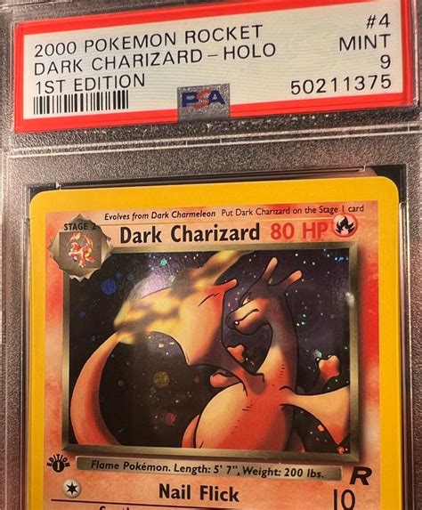 St Edition Dark Charizard Holo Team Rocket Graded Card