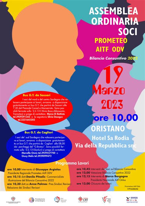 Domenica 19 Marzo A Oristano L Assemblea Dei Soci Prometeo Aitf CSV