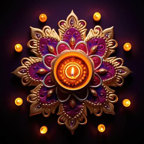 Premium AI Image | Diwali Diya 3D sticker logo