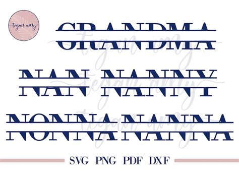 Grandma Split Monogram Nan Split Monogram Nanny Split Monogram Nonna