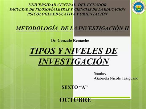 Tipos Y Niveles De Investigacion Ppt Descarga Gratuita