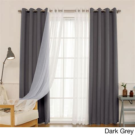 20 Best Bethany Sheer Overlay Blackout Window Curtains