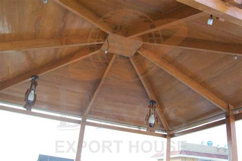 Wood Gazebo Top View Design | Teak wood, Ceiling lights, Outdoor gazebos