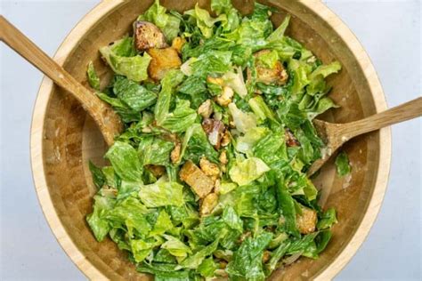 Simple Vegetarian Tofu Caesar Salad Recipe No Frills Kitchen