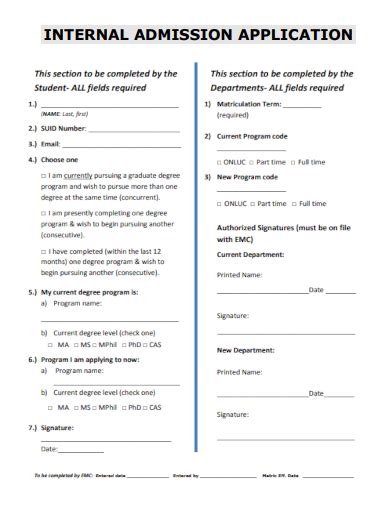 Free Admission Application Form Samples In Ms Word Google Docs Pdf