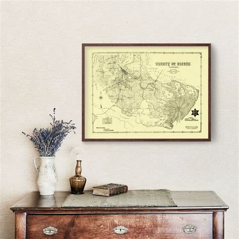 Vintage Map Of Pierce County Washington 1890 By Teds Vintage Art