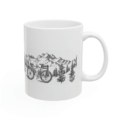 Bikepacking Landscape Coffee Mug Bicycle Mug Gift For Bikepackers