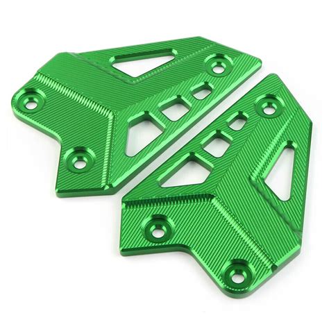 Green Cnc Footpegs Heel Plates Guard Protector For Kawasaki Z