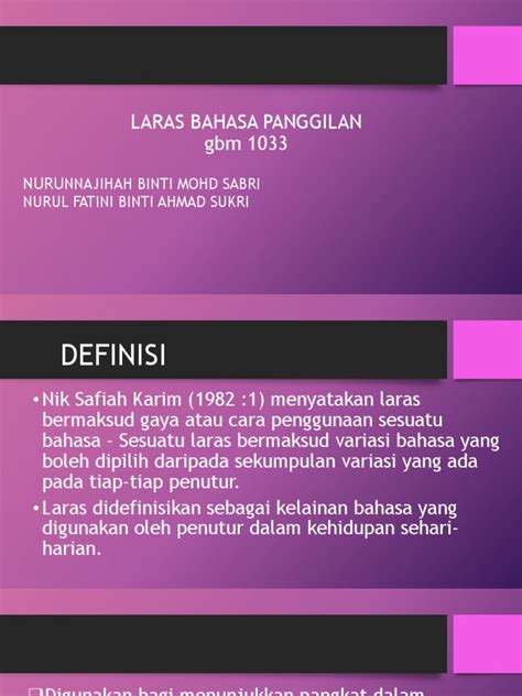 Laras Bahasa Panggilan Pdf