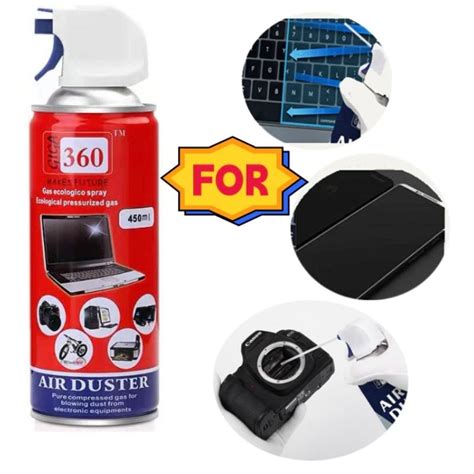 Air Duster 450ml Compressed Air Can For Pc Laptop Keyboard Cleaner