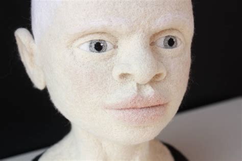 Needle felted albino black kid / Needle felted human bust / | Etsy