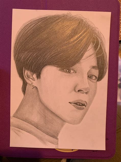 Bts Park Jimin Pencil Drawing Etsy