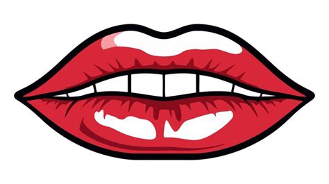 Premium Vector Red Female Lips Isolated On A White Background Vector