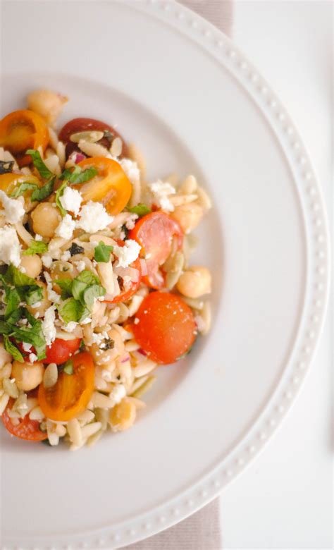 Orzo Salad With Chickpeas Tomatoes Herbs And Feta Hottie Biscotti