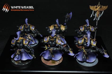 Adeptus Custodes Army Purple And Black Scheme White Weasel Studio