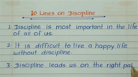 Lines On Discipline Essay On Discipline About Discipline