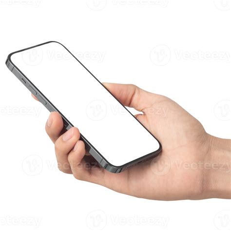 Hand Holding And Using Phone Mockup Cutout Png File 9351809 Png