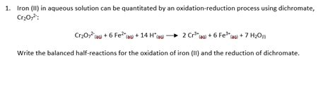 Solved Iron II In Aqueous Solution Can Be Quantitated By Chegg