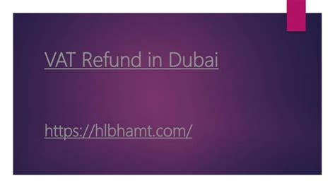 Vat Refund In Dubaipptx