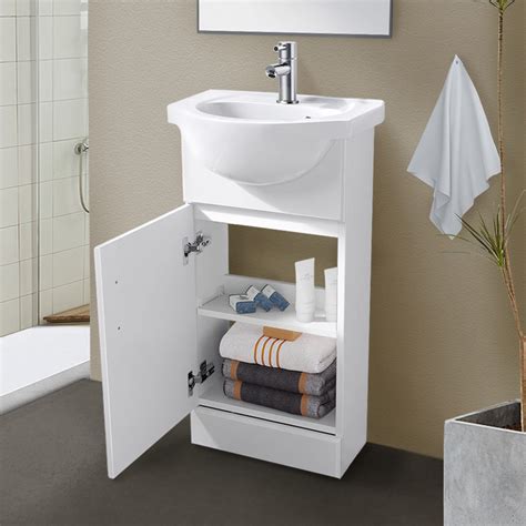 450mm White Cloakroom Basin Vanity Unit Sink Cabinet Bathroom Storage Furniture | eBay