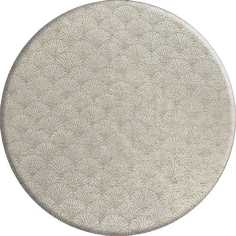 Mixmamas Rond Tafelkleed Gecoat Jacquard Cm Art Deco Beige