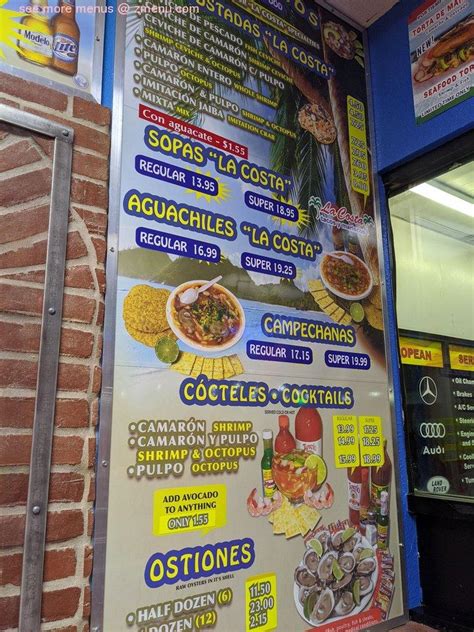 Menu at La Costa Tacos Y Mariscos restaurant, Fairburn