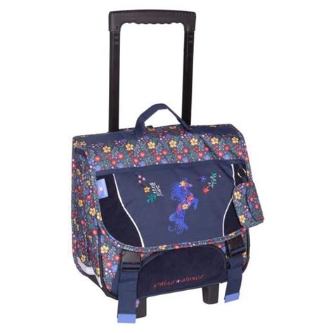 Cartable Roulettes Cheval Stalla Bianca Polka Bleu Cdiscount