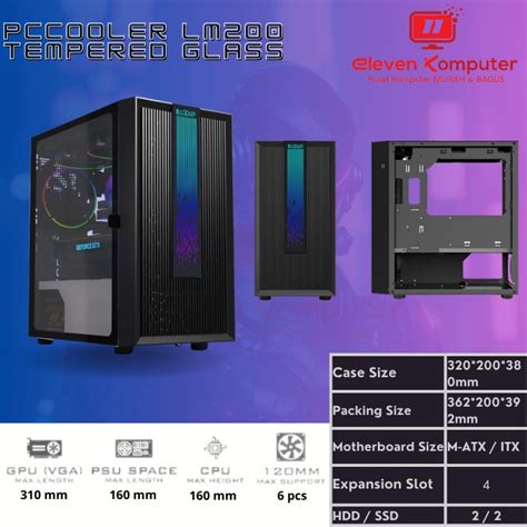 Jual Casing PCCOOLER LM200 No PSU Tempered Glass No Fan Shopee