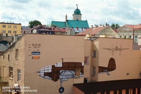 Lotniczy mural w Rzeszowie Farby Śnieżka