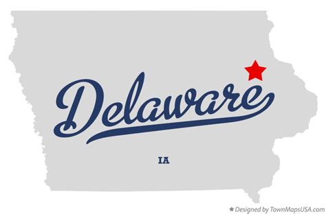 Map of Delaware, Delaware County, IA, Iowa