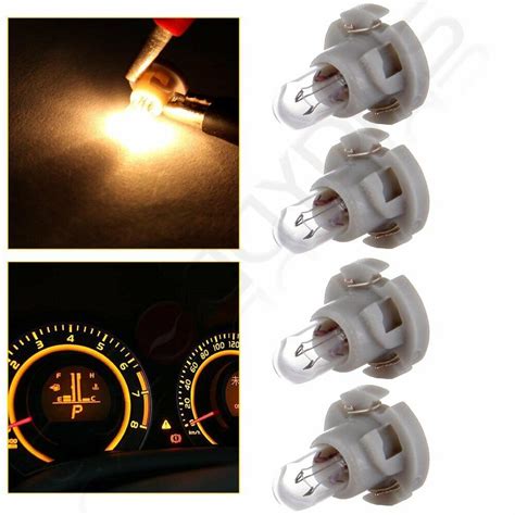 4x Warm White T4 T4 2 Neo Wedge Bulbs Dashboard A C Climate Control