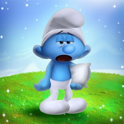 Smurfs Lazy Smurf Color Model Cel And Painted Background Animation Lot