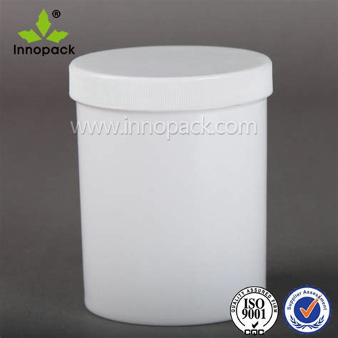 1L Wide Mouth White Plastic Bottle Container With Inner Cap Lid China