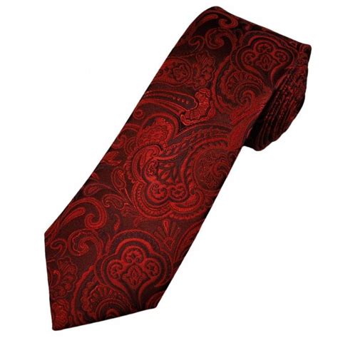 Tresanti Celeste Wine Red Burgundy Paisley Pattern Men S Silk