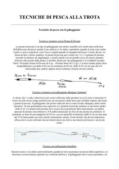 TECNICHE DI PESCA ALLA TROTA Il Saturatore