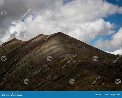 Panorama Of Palccoyo Rainbow Mountains In Peru Stock Photography