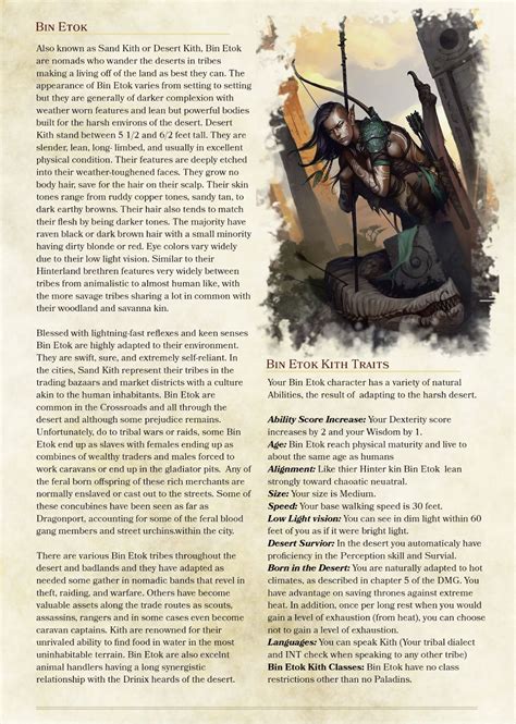 Dandd 5e Homebrew Race Guide Footour