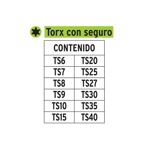 Ficha Tecnica Juego De 12 Puntas Torx Combinadas C Seguro Largo 2 Expert