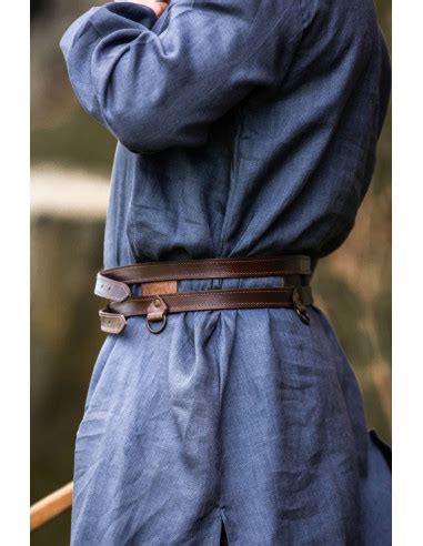 Ceinture Viking Double En Cuir Mod Le Ubbe Marron Fonc Boutique