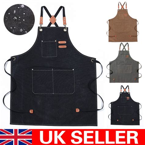 Heavy Duty Work Shop Apron With Pockets Men Women Waterproof Canvas