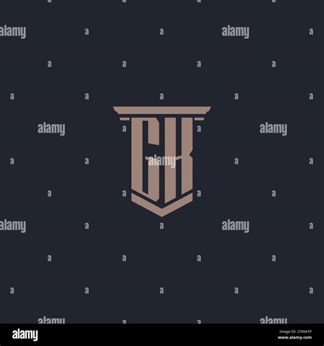 GK initial monogram logo with pillar style design Stock Vector Image ...